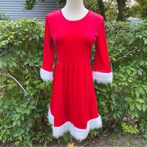 Holiday Time Girls Santa Dress Christmas Dress